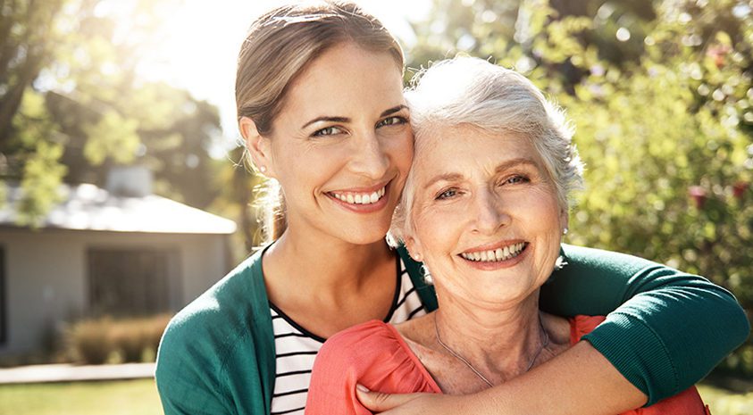 Senior retired lady happy with Long-Term Care Insurance