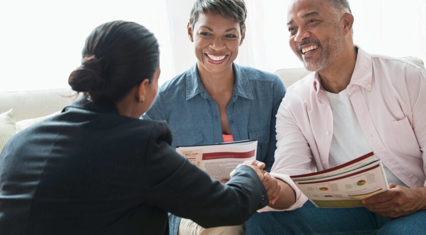 couple meeting with financial rep